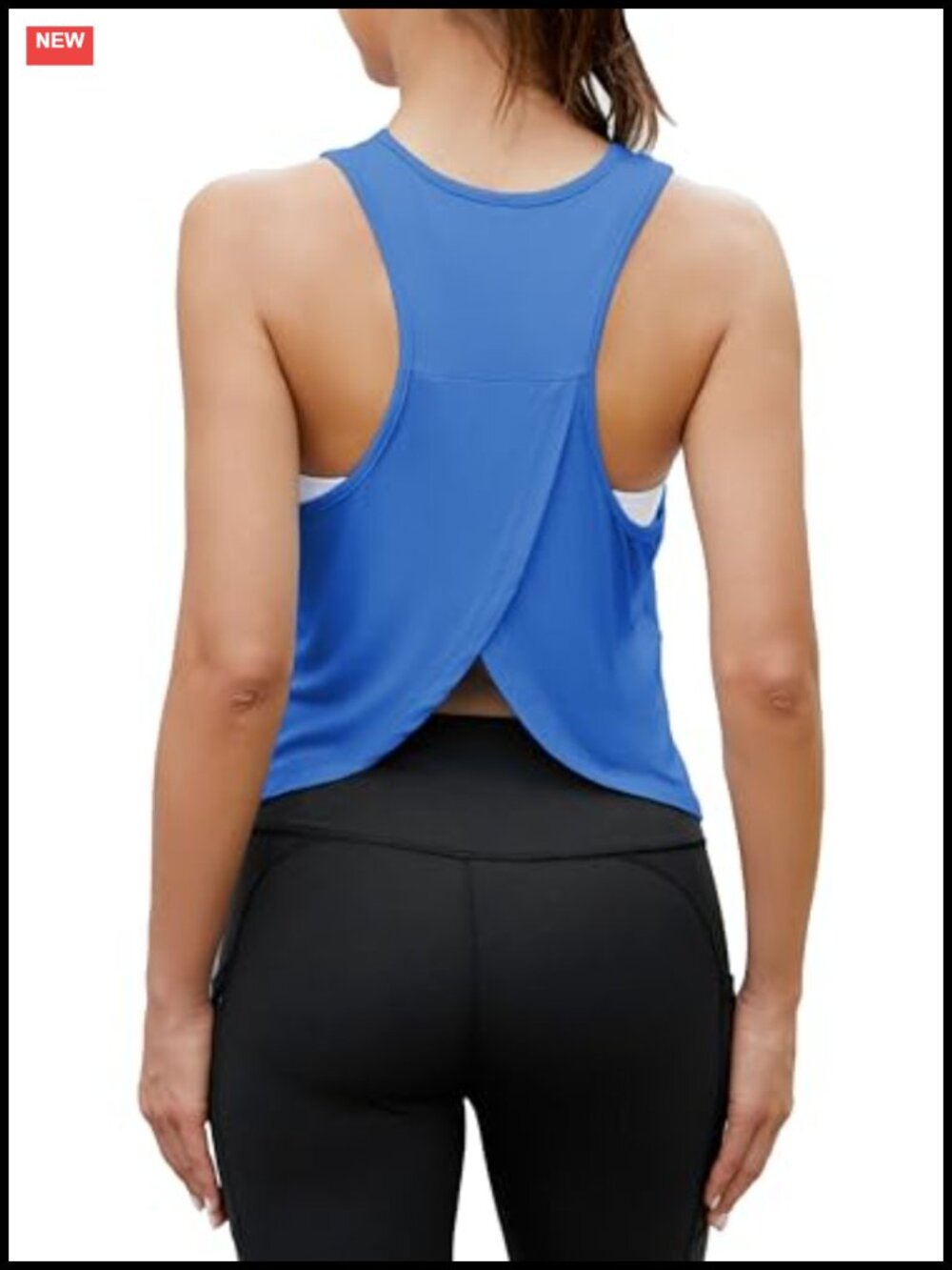 Bestisun Split Back Cropped Workout Tank Top Yoga Athletic Shirt